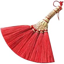 SHINEOFI Chinese Style Hand-Woven Red Small Broom Hanging Ornament Pendant for Spring Festival Decorative Charm Portable Home Decor