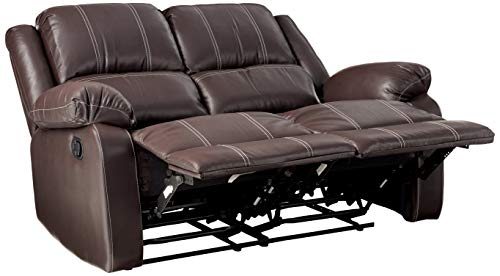 Acme Furniture Zuriel Brown Faux Leather Reclining Loveseat #TOP2