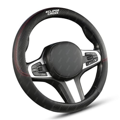 三菱 エクリプスクロス ハンドルカバー エクリプスクロス GK系 GK1W GK9W型 Eclipse Cross 2018年〜現行 3Dエンボス加工 ステアリングカバー 革製 滑り止め快適 通気性レザー仕様 四季通用 ハンドルカバー 自動車用 取り付け簡