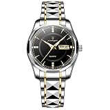 YONY Orologi da Uomo di Nuova Moda Orologi da Polso al Quarzo da Uomo Impermeabili di Lusso di Marca Superiore in Acciaio inossidabile-980-Nero