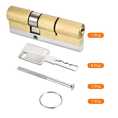 PATIKIL 32.5/52.5 (85mm Overall) European Double Lock Cylinder, Door Cylinder Lock with 8 Keys for Wooden Doors Aluminum Doors - Image 3