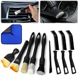 10 Pcs Car Detailing Brushes Set, Car Interior Cleaning Brush in Soft/Middle/Hard, Non-Scratch Car Interior Brush, Ultra soft Detailing Brushes for Cleaning Interior, Exterior, Air Vents of Cars