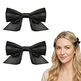 1 Par Lazos Pelo para Mujeres y Niñas, Horquilla con Lazo Negro para Cumpleaños Bodas Navidad