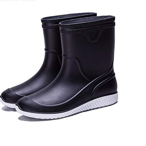Image of Mens Rain Boots Non-Slip Rubber Waterproof Ankle Boots Rain Shoes