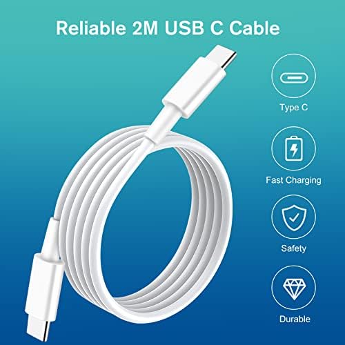 ARCCRA 20W USB C Charger Plug with 2m Type-C Fast Charging Cable, PD Power Adapter and USB C to C Cable, Compatible with iPad Pro/Air/mini, Switch, Samsung Galaxy, Xiaomi, OPPO, Realme Phones, etc.