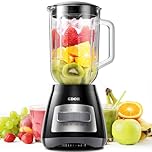 GDOR Blender for Kitchen, 700W Peak Power Smoothie Blender with 1.5L Glass Jug,9 Functions with 5 Speeds for Smoothie,Milkshakes, Puree, Crush Ice, and Chop