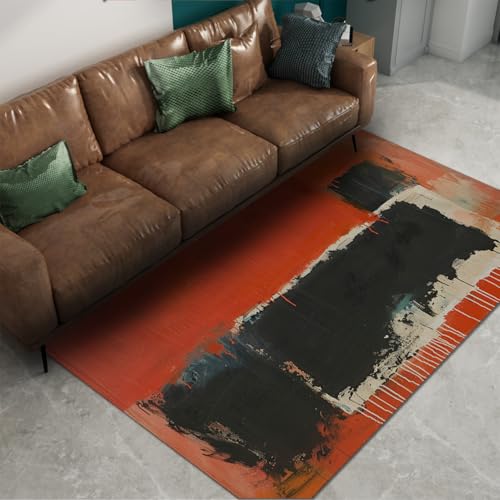 Tapis pour salon antidérapant et lavable en machine 120x150cm style rétro - 6