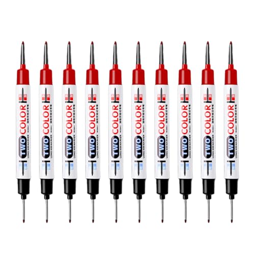 ADYJAN Nib Marker, 10pcs Double Long Nib Marker Pens, Construction Pen, Longer Head Deep-Hole Markers Pens Waterproofs, Permanent Metal Marking Pen for Marking on Metal Wood Glass Ceramic - Image 9