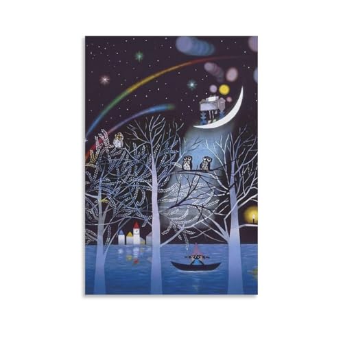 藤城清治のポスター47 ウォールアート 部屋飾り 絵画 ベッドルーム リビング 壁の絵12x18inch(30x45cm)