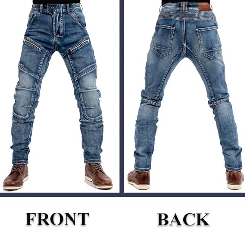 Calças de ciclismo masculinas confortáveis com cintura flexível e botões duplos stretch jeans casual