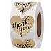 Hybsk(TM) 1.5" Love Heart Shape Kraft Paper Thank You Stickers with Heart Adhesive Label 500 Per Roll