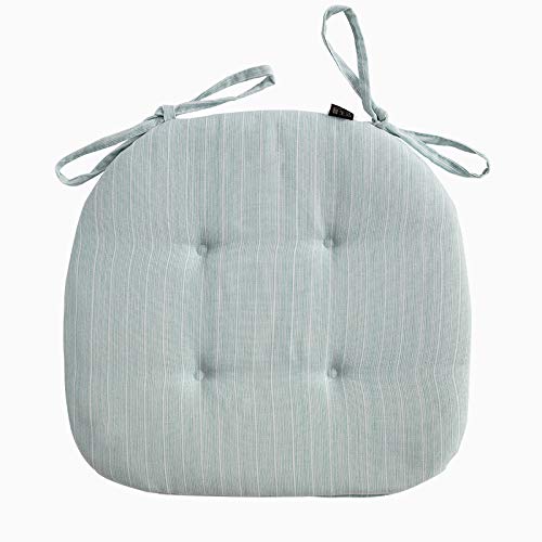 Mkuha Chair Seat Pads Cushion With Ties, Quilted Design, D-Shaped, Sponge Chair Pads for Garden Patio Kitchen Dining 42x40x2cm,Chrome