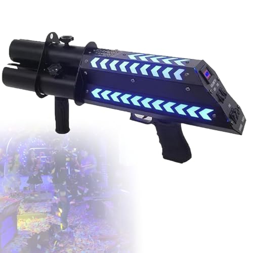 SgyGlyn Pistola pulverizadora de Confeti portátil de 3 Cabezales, Lanzador de Confeti eléctrico, Profesional para ambientes de Bar, Ideal para Fiestas, Clubes y Bodas