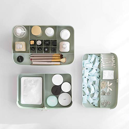 Makeup Organiser, Jewelry and Cosmetic Display Boxes, Large Capacity Cosmetics Storage Box, for Vanity, Skin Care Products Desktop Finishing Box Keeps Everything Tidy (Color : Green)