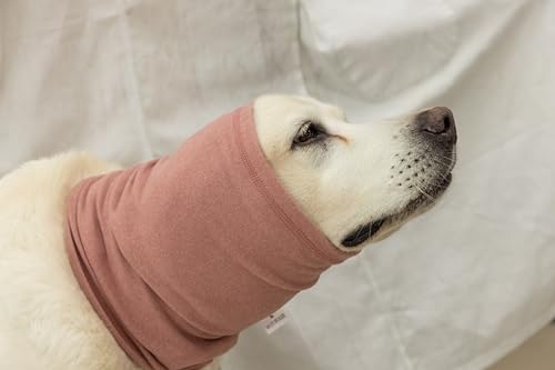 Image of Dog Ear Cover for Dogs, Keep Calming Quiet Ears, Reusable Anxiety Relief for Flies, Grooming, Thunderstorms & Fireworks Pink, Large