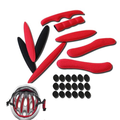 1 Sätze Fahrradhelm Polster Ersatz Rot,rot Fahrradhelm Polster,rsatz Fahrrad Helm Polster,Helmpolster Ersatz,fahrradhelm Ersatzteile für MTB Helm,Kinderhelm,Airsoft Helm,Motorradhelm（Rot）