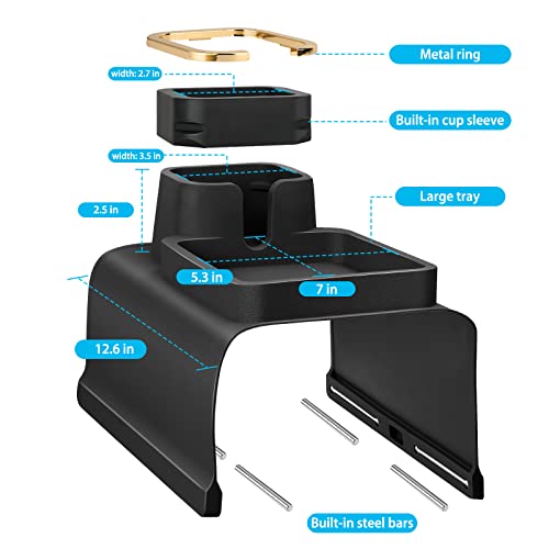 Couch Cup Holder Tray, Sofa Cup Holder For Couch Caddy With Cup Holder Silicone Armrest Tray Drink Holder For Couch Tray Sofa Armrest Tray For Couch Arm Cup Holder Sofa Arm Tray Gift For Mom (Black) #TOP2