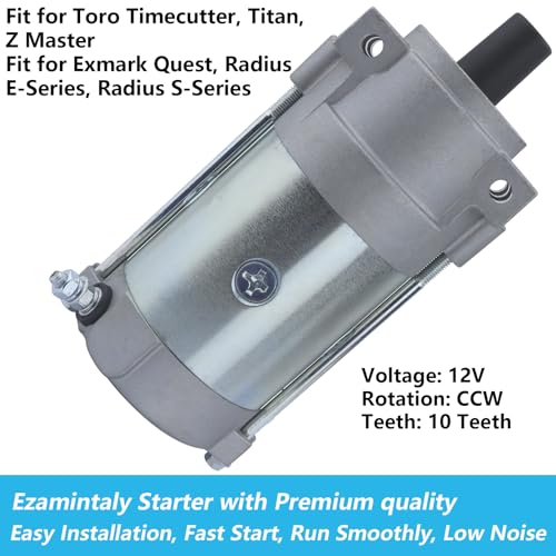 Repuesto motor de arranque 136-7880 para Toro Timecutter Emark Titan HD miniatura 2