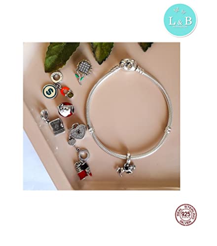 Berloque I LOVE CAVALO em 100% Prata S925 para pulseiras modelo Pandora ou Vivara