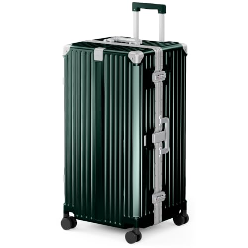 Image of ALPHA CAMP Trunk Luggage 30 Inch with Aluminum Frame Zipperless Suitcase