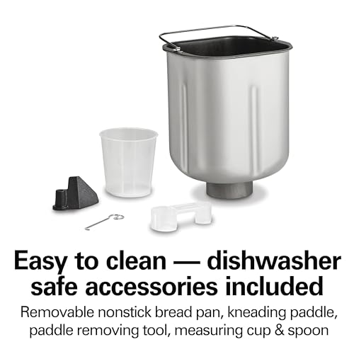 Hamilton Beach Digital Electric Bread Maker Machine Artisan and Gluten-Free, 2 lbs Capacity, 14 Settings, White and Stainless Steel (29987) by Hamilton Beach - Image 5