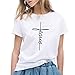 Produktbild fpengfashion Frauen-beiläufiger Jesus christlicher Glaube Druckbuchstabe-Kurze Hülsen-T-Shirts