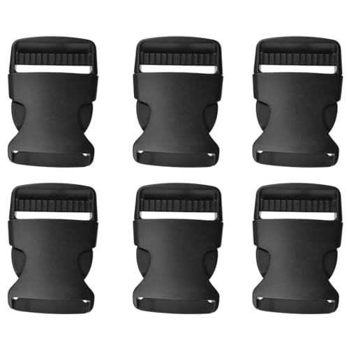 GNALIA Attache Spa Intex, 6 Pièces, Boucles Enfichables Plastique Noir 25Mm, Déclenchement Latéral, Boucle Sangle Sac À Dos Double Ouverture