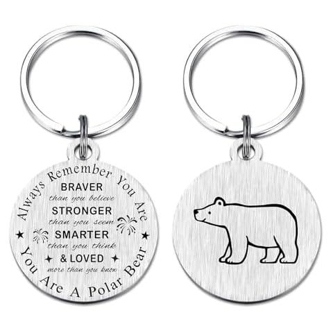 SOUSYOKYO Polar Bear Keychain Gifts for Christmas Mini Polar Bear Accessories Key Chain Stuff Cover
