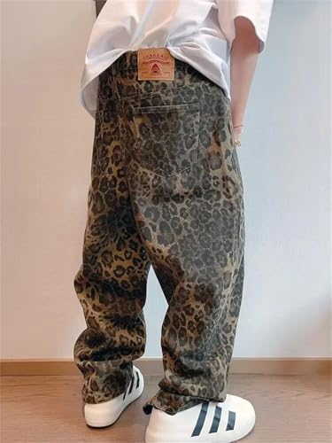 Men's Print Jeans Baggy Oversize Wide Leg Denim Pants Hip Hop Vintage Trousers2