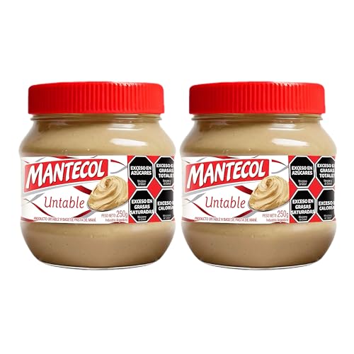 Mantecol Spreadable Peanut Paste – 2 Pack, 8.8oz (250g) Jars – Creamy Argentine Peanut Butter Style Spread, Sweet & Nutty Flavor