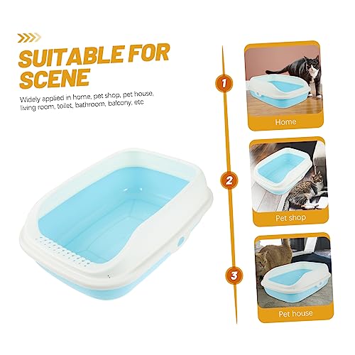 GANAZONO Caixa Caixa De Areia Para Gatos Recipiente Para Areia De Gato Comadre De Gatinho Banheiro D