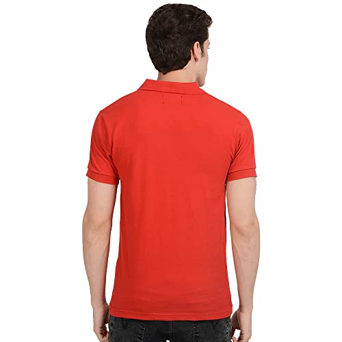 Image of AWG ALL WEATHER GEAR Men's Cotton Regular Fit Solid Polo Neck T-Shirt Navy Blue Melange