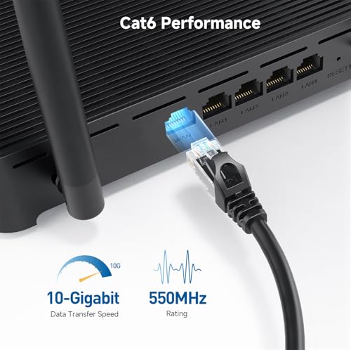 Cable Matters 10Gbps Snagless Cat 6 Ethernet Cable - 75ft, Cat 6 Cable, Cat6 Cord, Ethernet Cord, Black by Cable Matters - Image 3