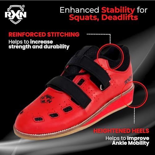 Image of RXN World Star Weightlifting Shoes for Men | Natural Leather with Mesh Lining Upper Eva Out Sole Weightlifting Shoes