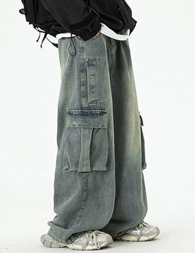 Y2k Baggy Cargo Jeans Men Hip Hop Denim Cargo Pants Vintage Baggy Jeans Y2K Wide Leg Jnco Jeans Streetwear2