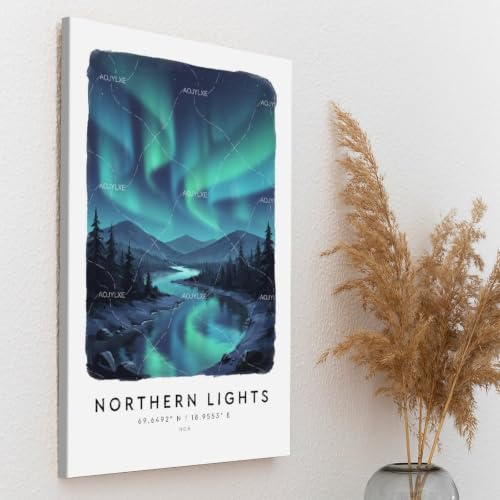Poster aquarelle de Northern Lights 50x75 cm grand format