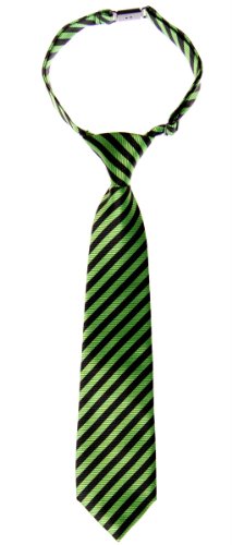 Retreez Corbata de microfibra con nudo, varios colores verde Green and Black Stripe 4 - 7 Años