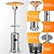ARLIME 48000 BTU Patio Heater, Outdoor Propane Heating Machine w/Tabletop & Wheels & Stand Box, Freestanding Portable Heater for Patio, Backyard, Garden, CSA Certified (Silver)