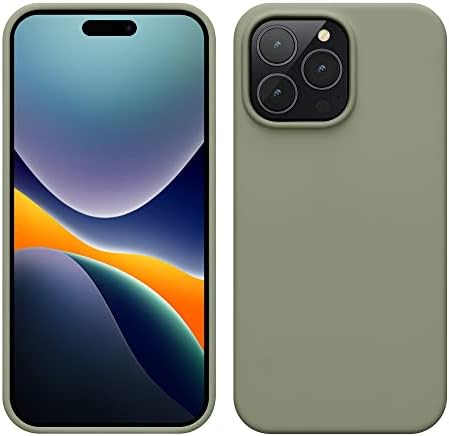 kwmobile Case for iPhone 14 Pro Max Case - Slim TPU Silicone Cases - Shockproof Phone Cover w/Soft Finish - Wireless Charger Friendly - Forest Green