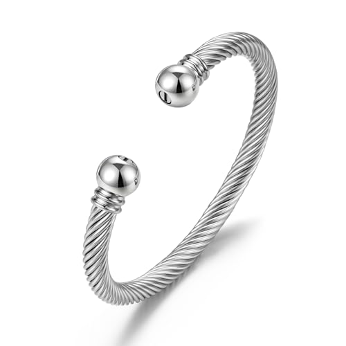 abooxiu Cremation Jewelry Urn Bracelet for Ashes Memorial Cremation Ash Bracelets Stainless Steel Ash Keepsake Urn Jewelry for Ashes of Loved Ones for Women Men