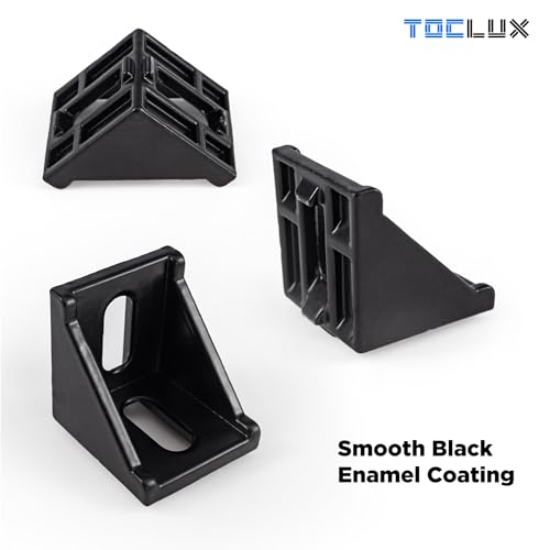 Image of 20 Sets Black 4040 Aluminum Extrusion Connector Kit - 20pcs Corner Brackets, 40pcs M6 Spring T-Nuts & Hex Screws, 2 Hex Wrench - for 8mm T Slot Extruded Aluminum Accessories Hardware