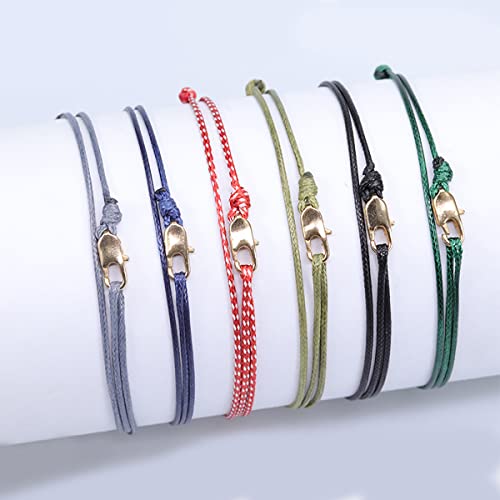 Yfsyle 12Pcs Surfer String Bracelets Summer Outer Banks Bracelet For Women Men Adjustable Wrap Surfer Bracelets With Spring Buckle Summer Beach Nautical Bracelets Waterproof Ankle Bracelets Set-Cotton #TOP3