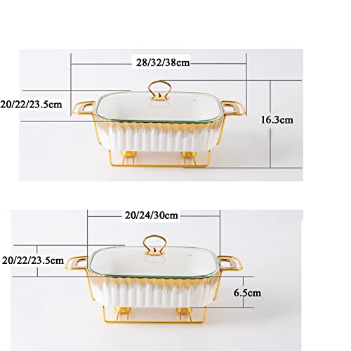 Speisenwärmer Buffetwärmer aus Keramik,Chafing Dish Warmhaltebehälter Rechaud für Catering Behälter,Speisewärmer Wärmebehälter,Buffetwärmer Speisenwärmer Warmhaltebehälter für Catering,Buffet,Party – Bild 4