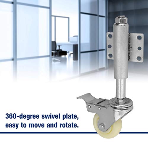 Gate Wheel, 3" Nylon Gate Wheel Spring Loaded Swivel Caster with Brake 220lbs Load Capacity 75mm Adjusting Height - Image 3
