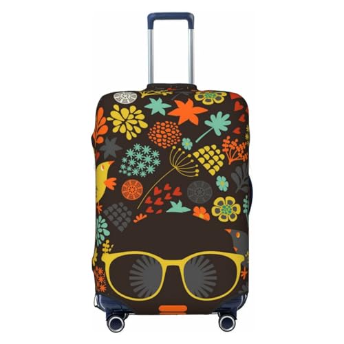 African Women Luggage Cover TSA Approved Stylish Dust and Scratch Resistant Luggage Case Protector Washable Elasticated Luggage Covers for Kids and Adults