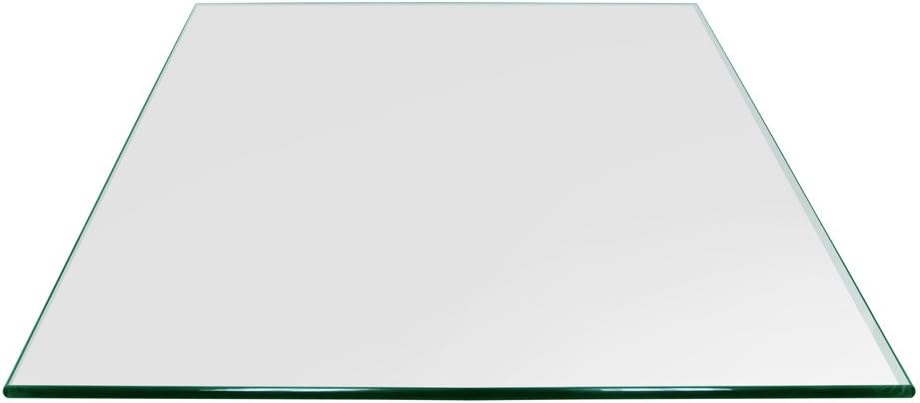 TroySys Square Glass Table Top Custom Annealed Clear Tempered - 3/8" Thick Glass With Pencil Polished Edge & Radius Corner For Dining Table, Coffee Table, Home & Office Use - 30" L Inch
