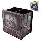 FaNaTtik Fallout Schreibtisch Organizer - Offiziell Lizenzierter Vault-Tec Retro TV Stiftehalter mit Vault Boy - MDF Schreibtisch Tidy für Gaming oder Büro Einrichtung