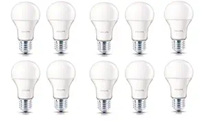 PHILIPS E27 7-Watt LED Bulbs WW (Pack of 10, Warm White)