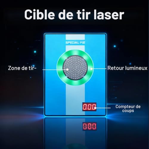 SPECIAL PIE Cible d'entraînement au laser - Son réaliste et rétroaction lumineuse, compteur de hit counter, entraînement de tir laser pour la pratique à domicile (J10S) – vue 2