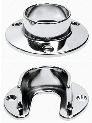 Heavy Duty Stainless Steel Open and Closed Support Rod Socket Flange for Round Poles up to 1-1/3